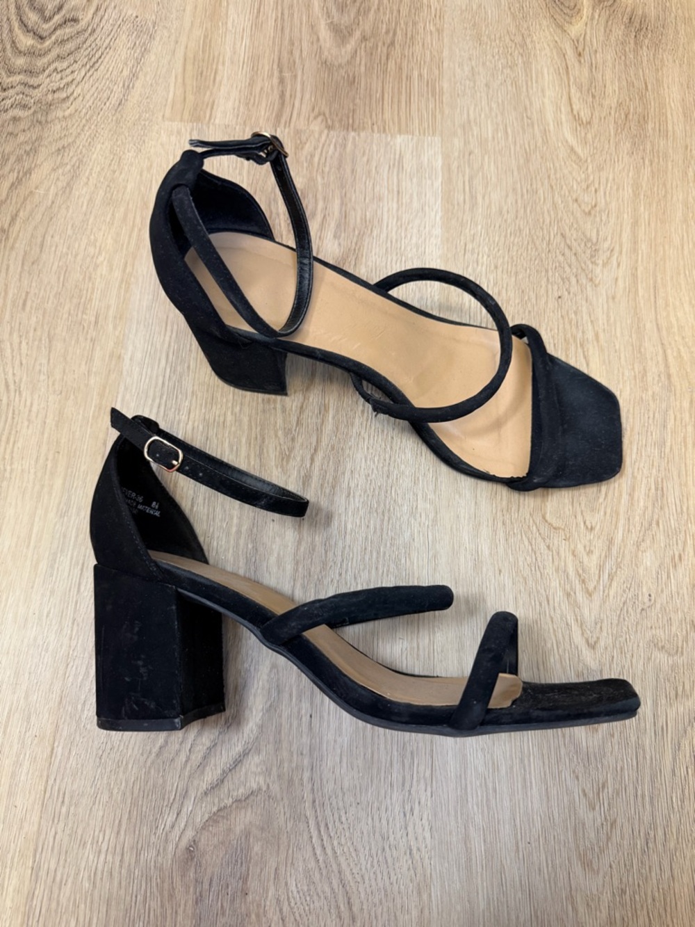 Bamboo Forever36 Black Ankle-Strap Block Heel Sandals